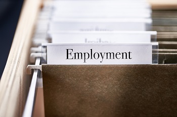 File folder labeled Employment